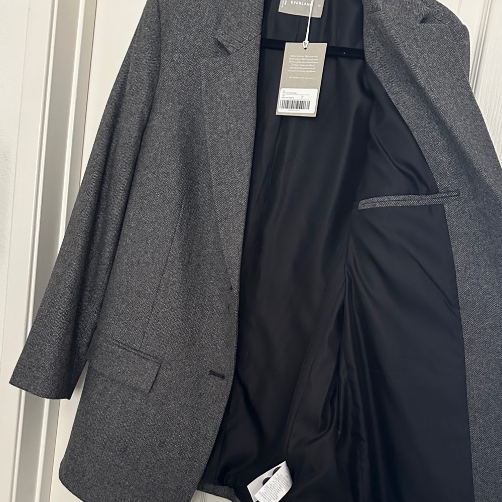 Everlane Dark Charcoal Gray Wool Blend Blazer - Picture 4 of 4